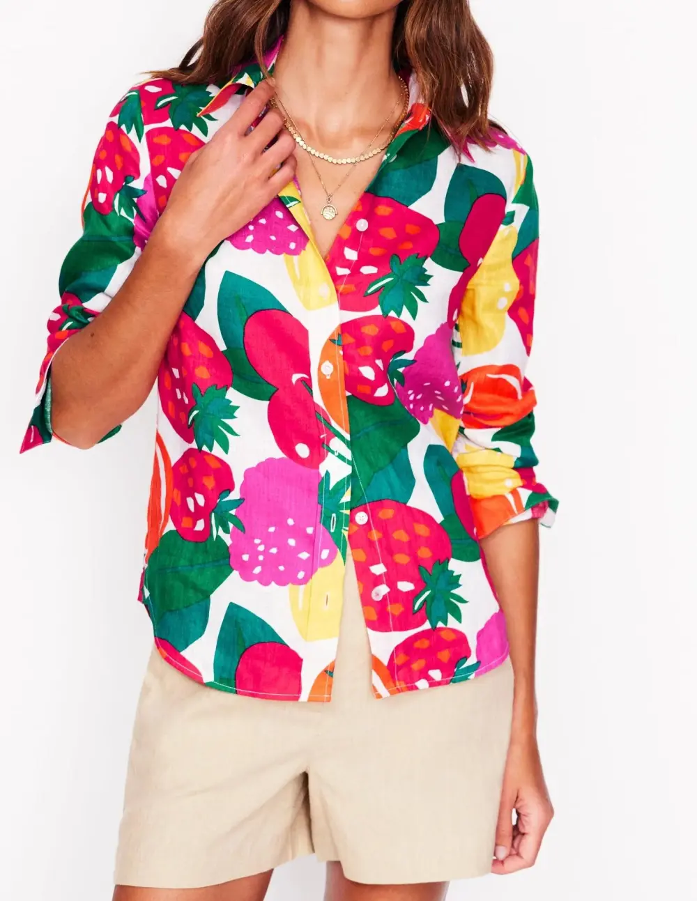 Multicolor Fruit - Print Button - Up