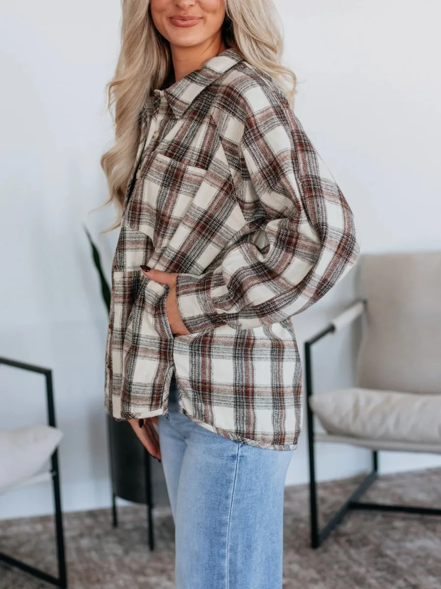 Front Pocketed Plaid Shacket