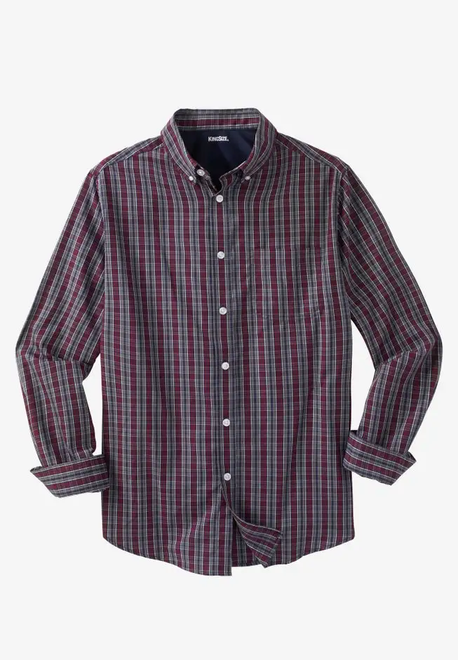 Long Sleeve Wrinkle-Free Plaid Shirt