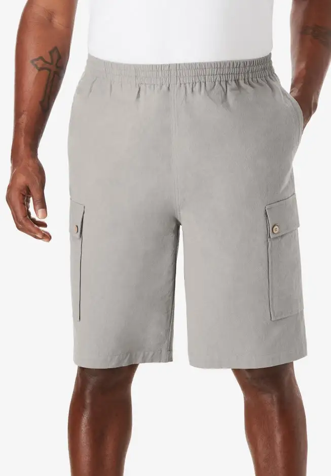 Full Elastic Waist Gauze Cargo Shorts