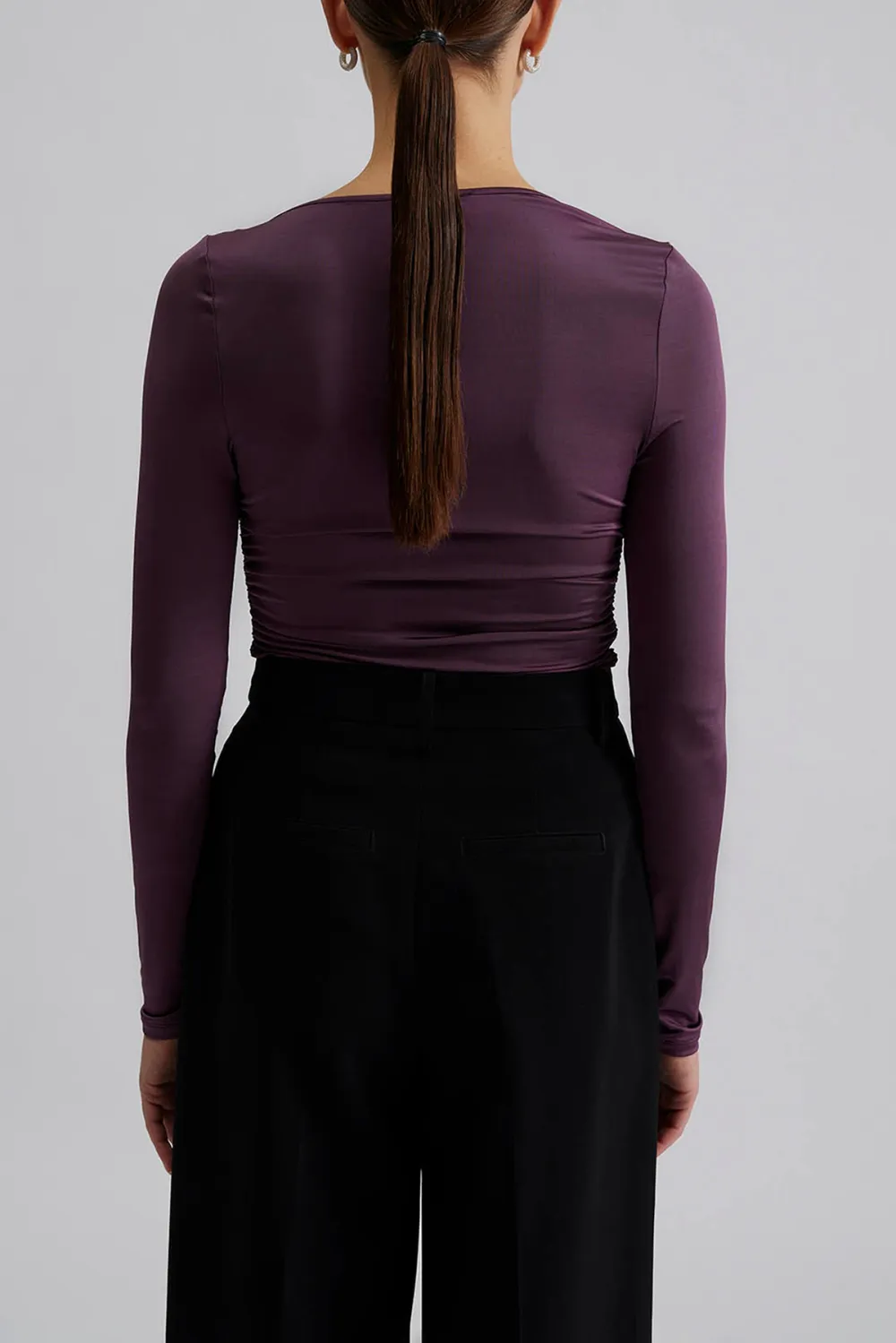 AMILIA TOP-Ring detail jersey top