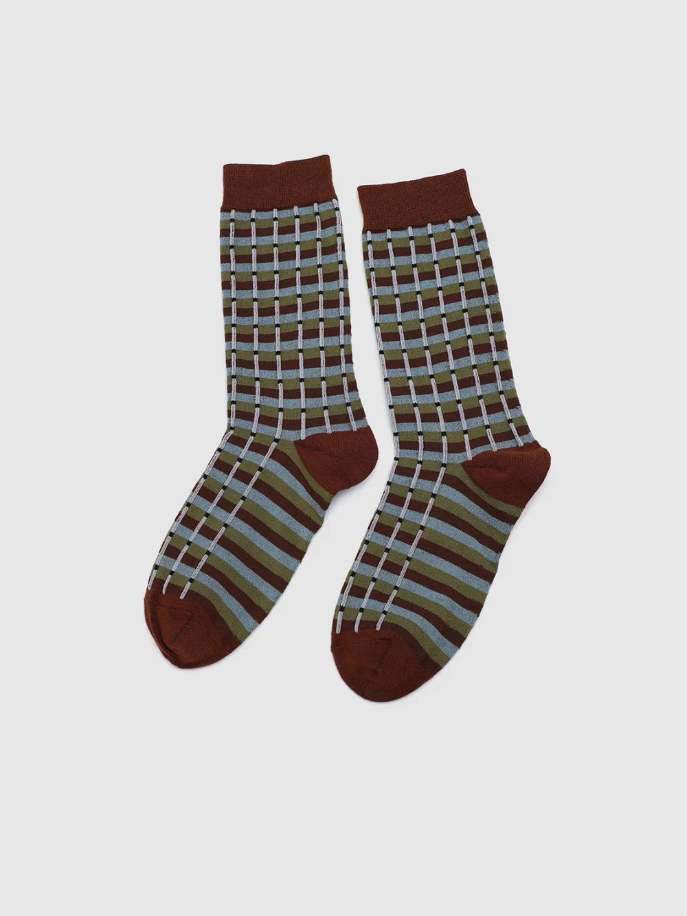 Multi-Tone Grid Socks