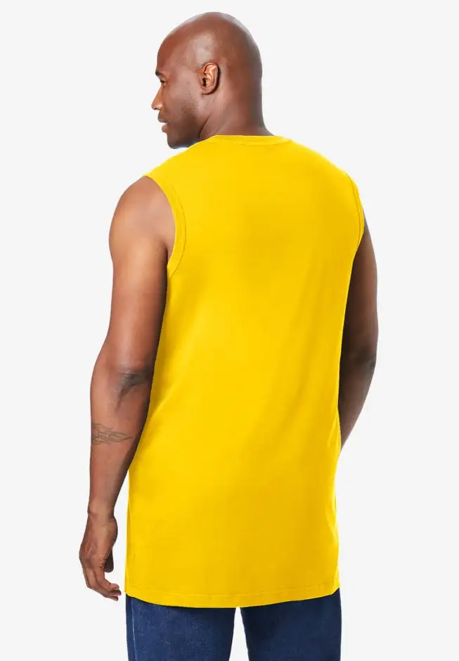 Shrink-Less Longer-Length Lightweight Muscle Pocket Tee