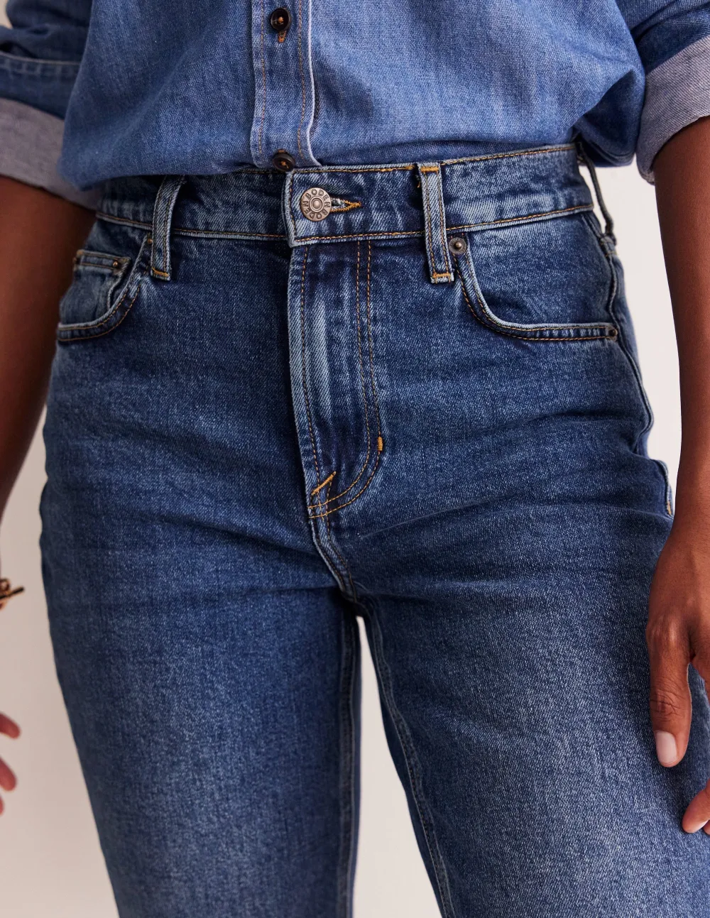 Light Blue High Waist Straight Casual Jeans