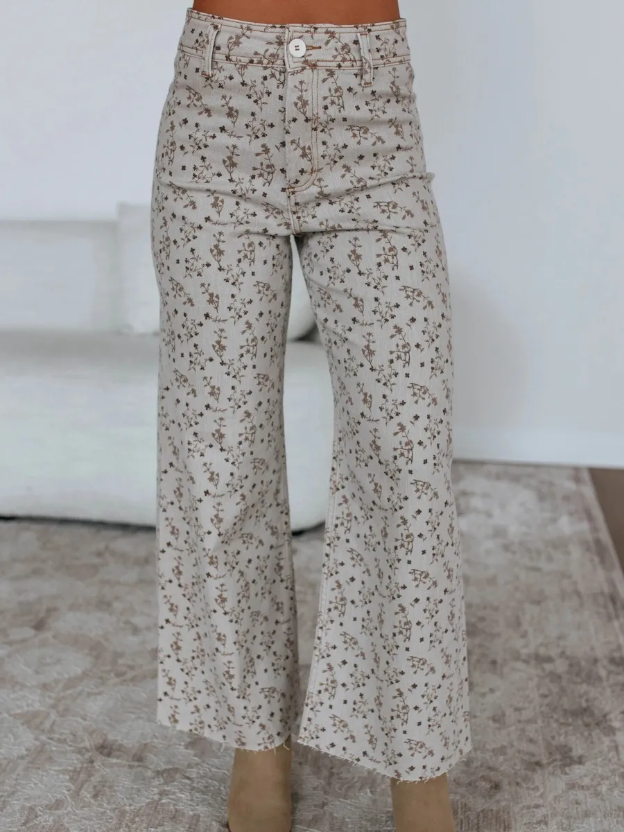 Vintage Floral Print Pants