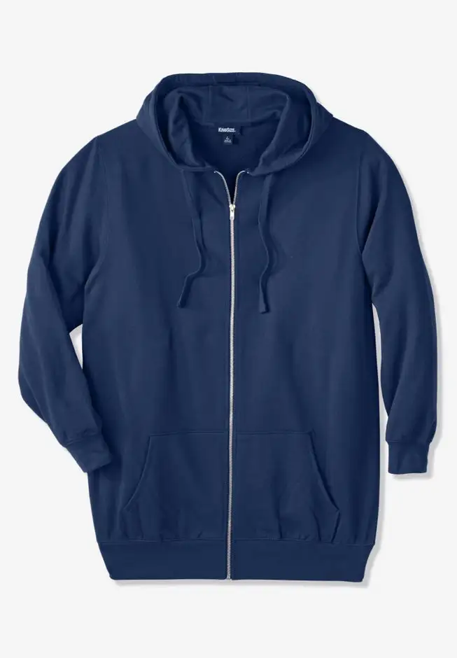 Longer-length Fleece Full Zip Hoodie
