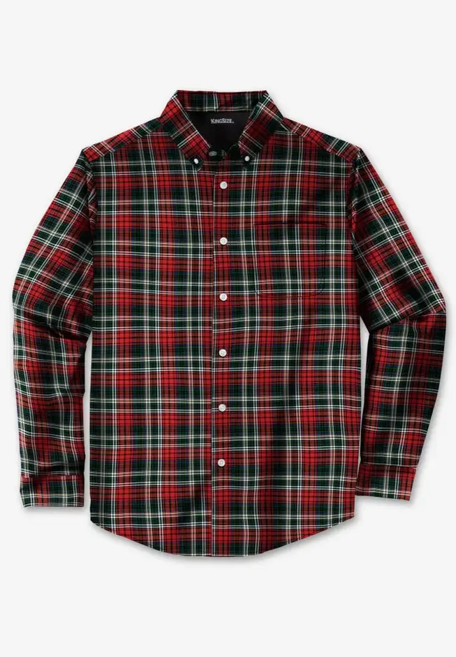 Long Sleeve Wrinkle-Free Plaid Shirt