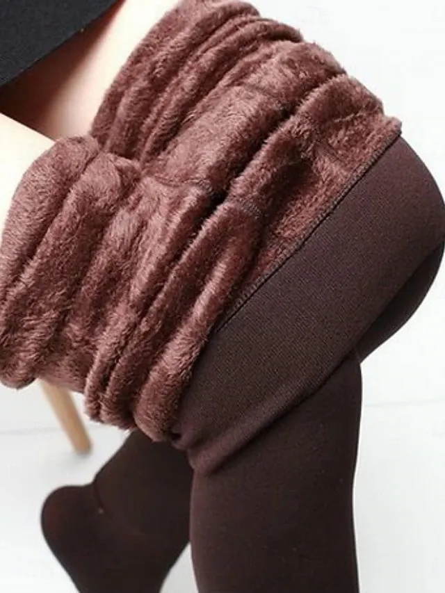 Women's High Waist High-Stretch Comfy Fleece Leggings