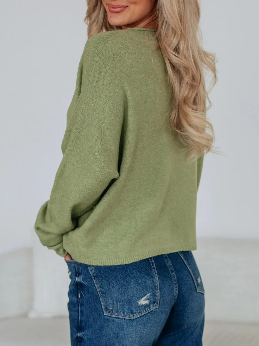 Plain Round Neck Cardigan