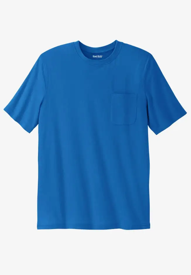 Shrink-Less Lightweight Pocket Crewneck T-Shirt