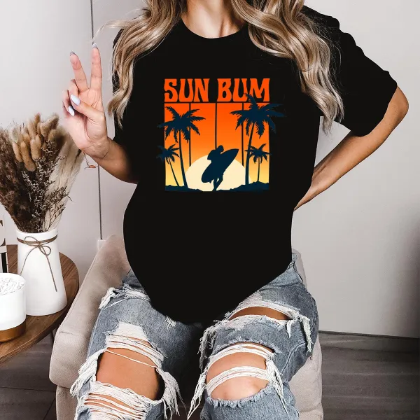 Surfing Sun Bum Style Printed Tee