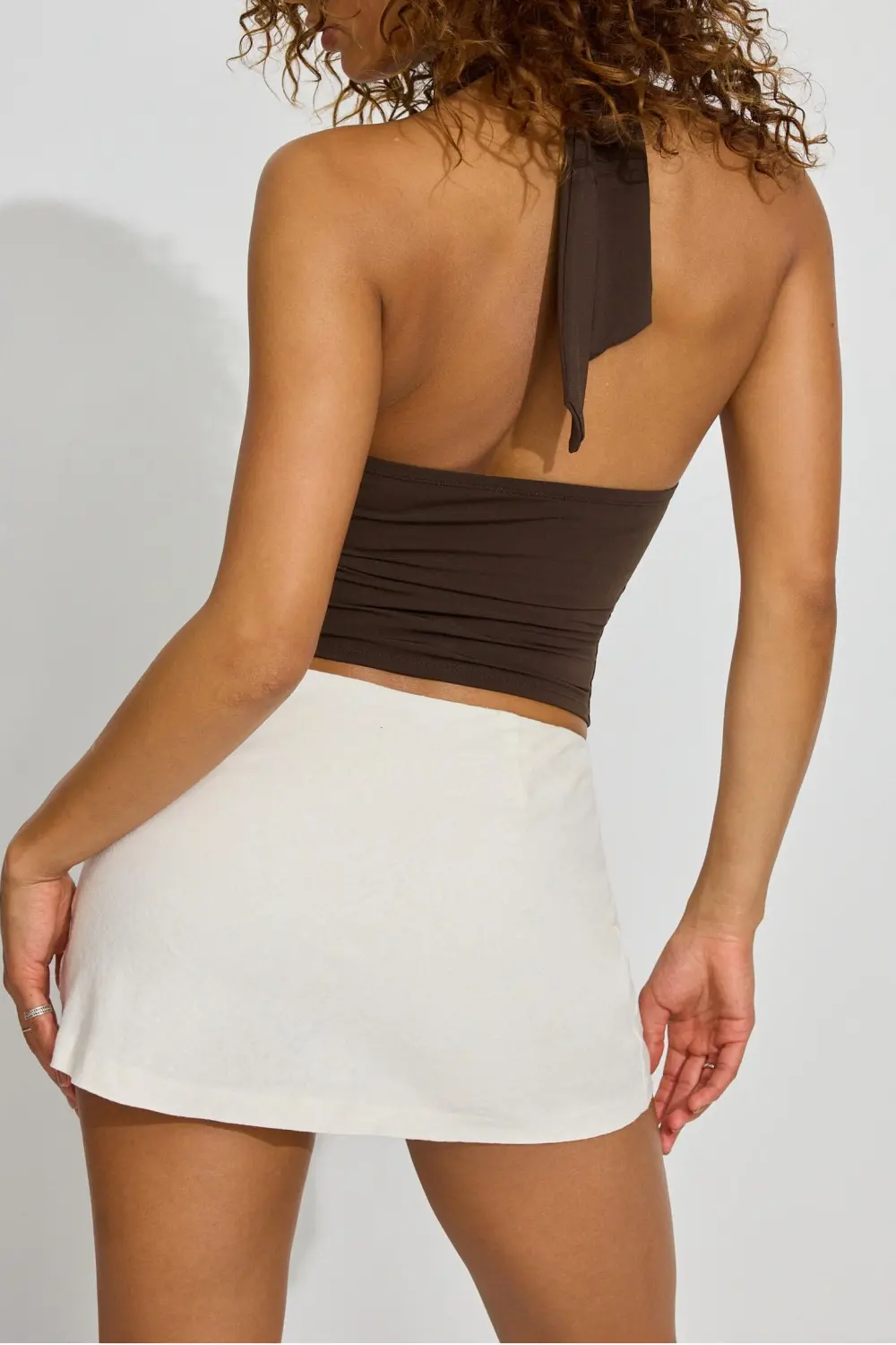 A-Line Linen Micro Skirt