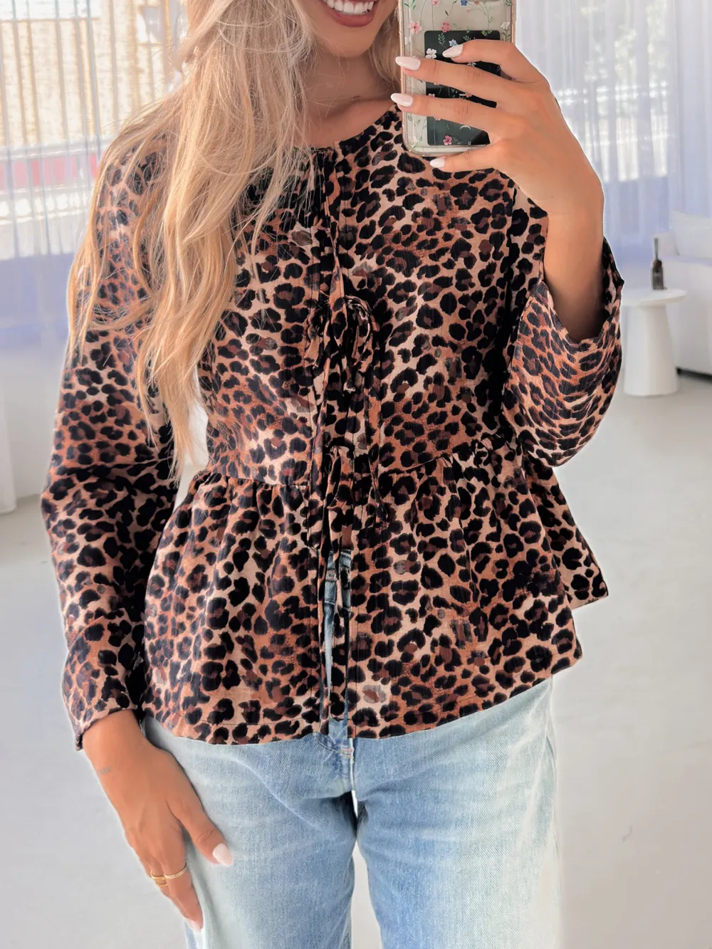 Brown Leopard Print Top