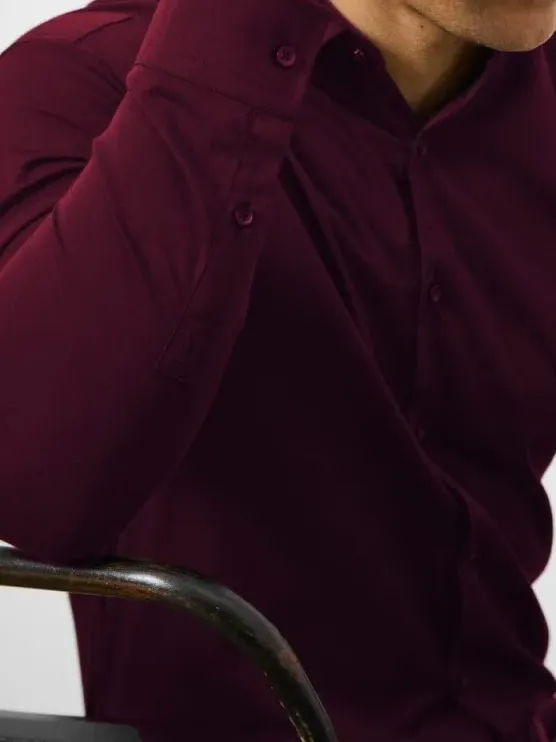 Burgundy Soft Comfortable Business Blouse