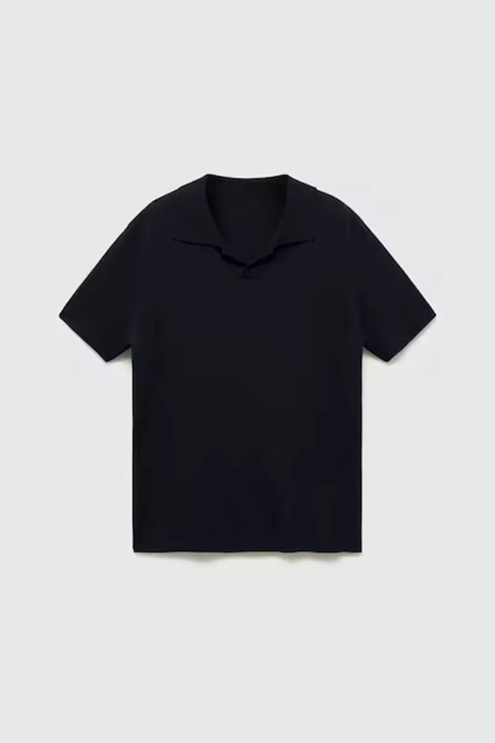 V-Neck Polo Collar Shirt
