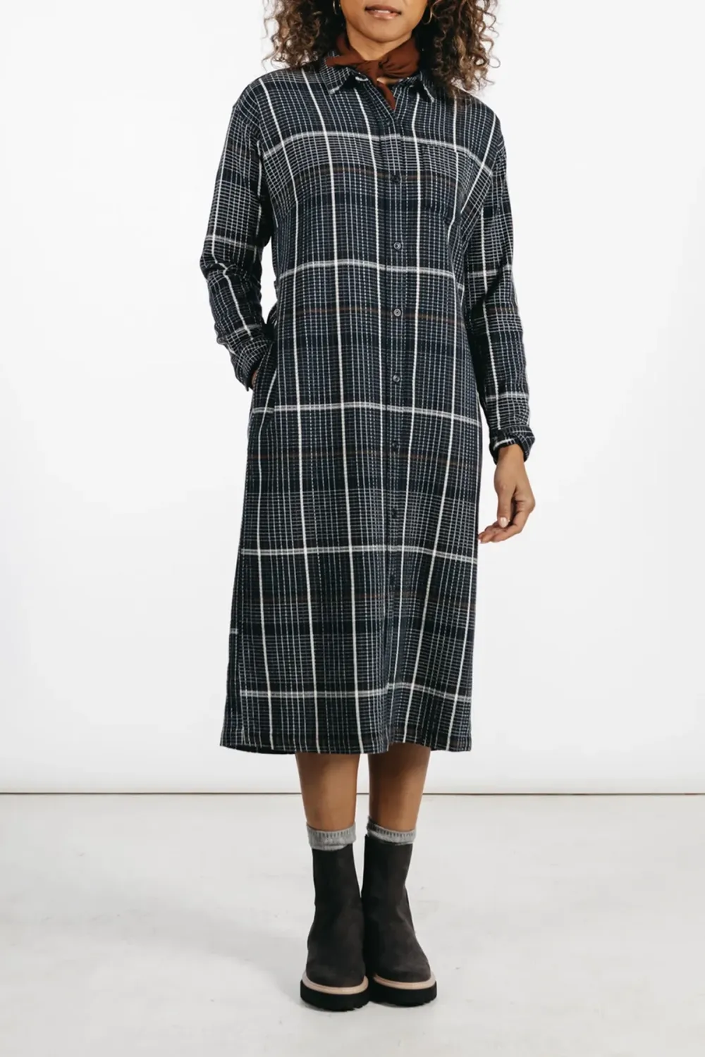 The Lapel Cotton Shirt Dress