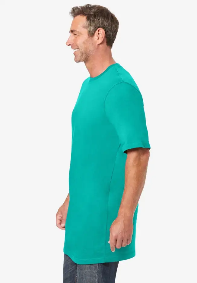 Shrink-Less Lightweight Longer-Length Crewneck T-Shirt