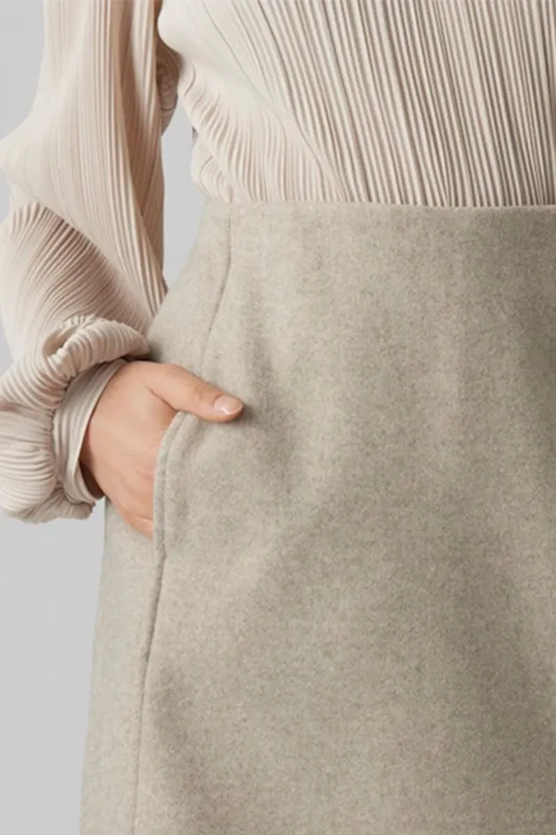 Pocket Designed Woolen Short Skirts