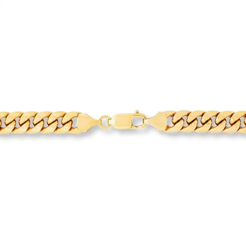 Hollow Miami Cuban Chain Necklace 10K Yellow Gold 22