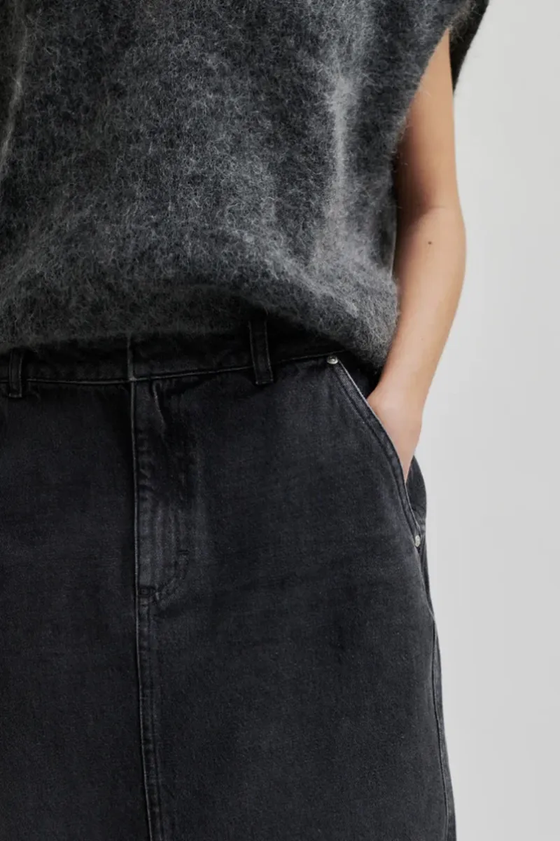 Denim Fabric Casual Maxi Skirts
