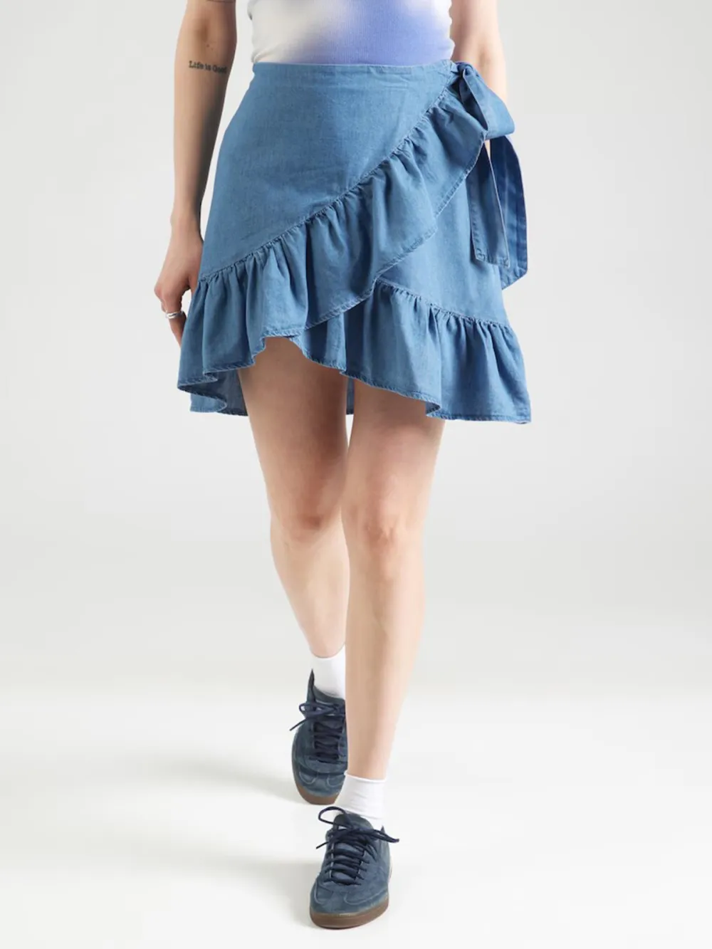 Blue Denim Casual Style Skirt