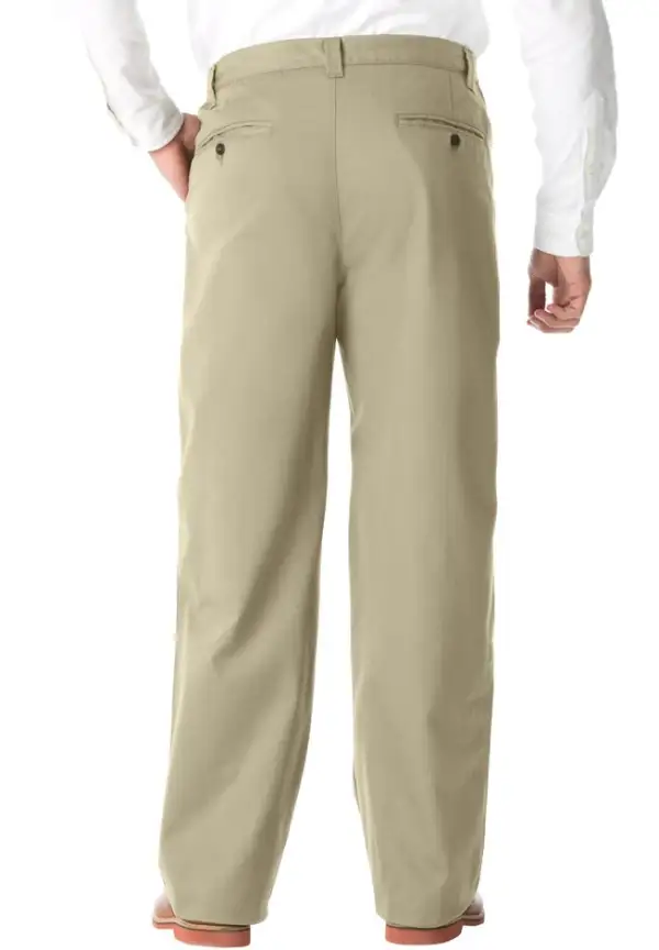 Wrinkle-Free Double-Pleat Pant with Side-Elastic Waist