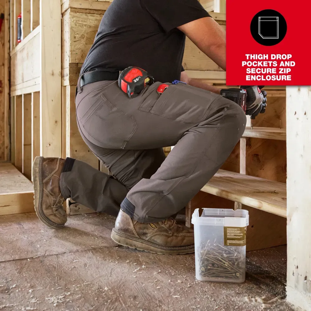 1Men's 8-PACK FREEFLEX Tech Work Pants with 7 Pockets