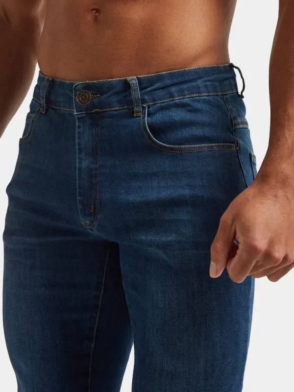 Dark Blue  Casual Daily Athletic Jeans