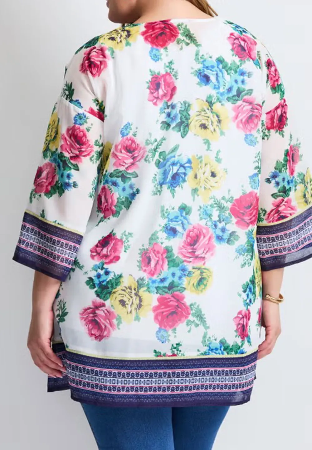 Color Blocked Border Cardigan