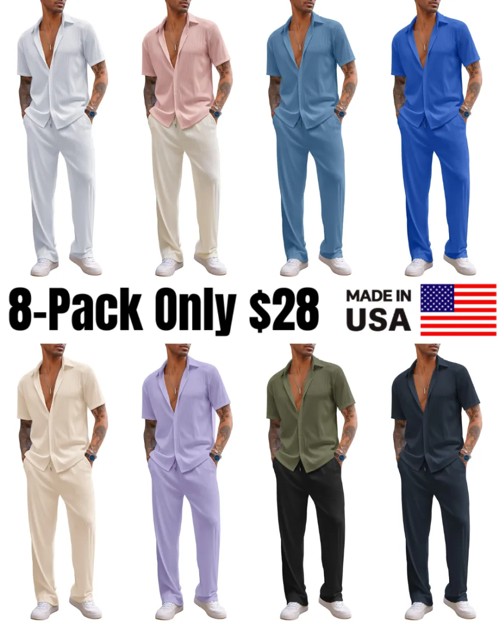 2-Piece Men's Casual Beach Outfit