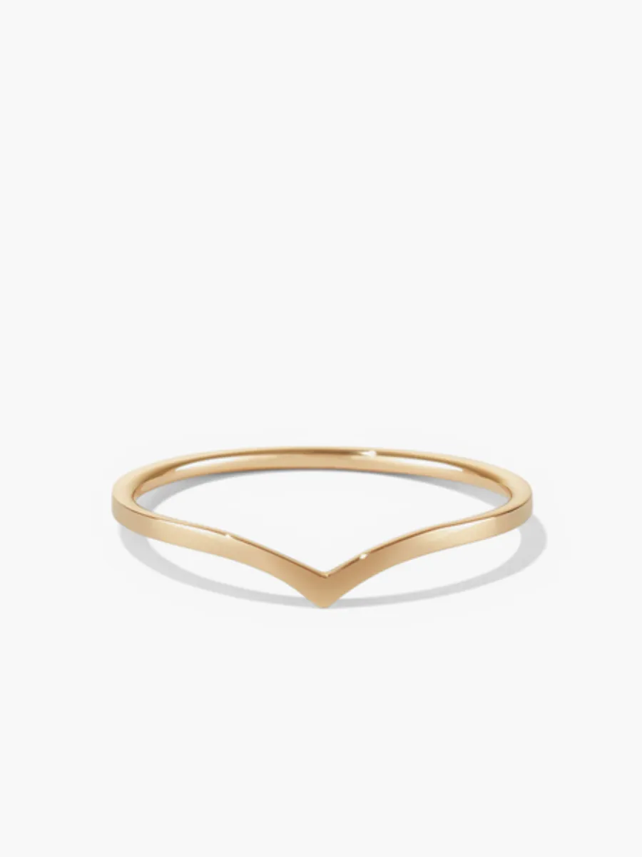 Gold Chevron Minimalist Ring