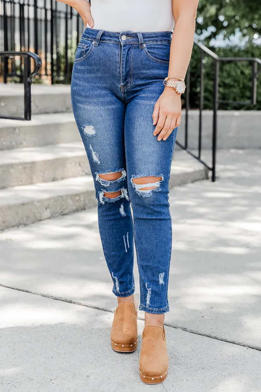 Dark Wash Straight Leg Jeans