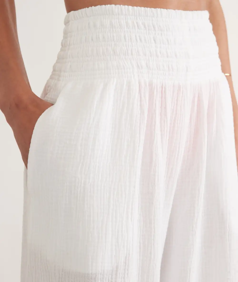 Flowy White Palazzo Pants