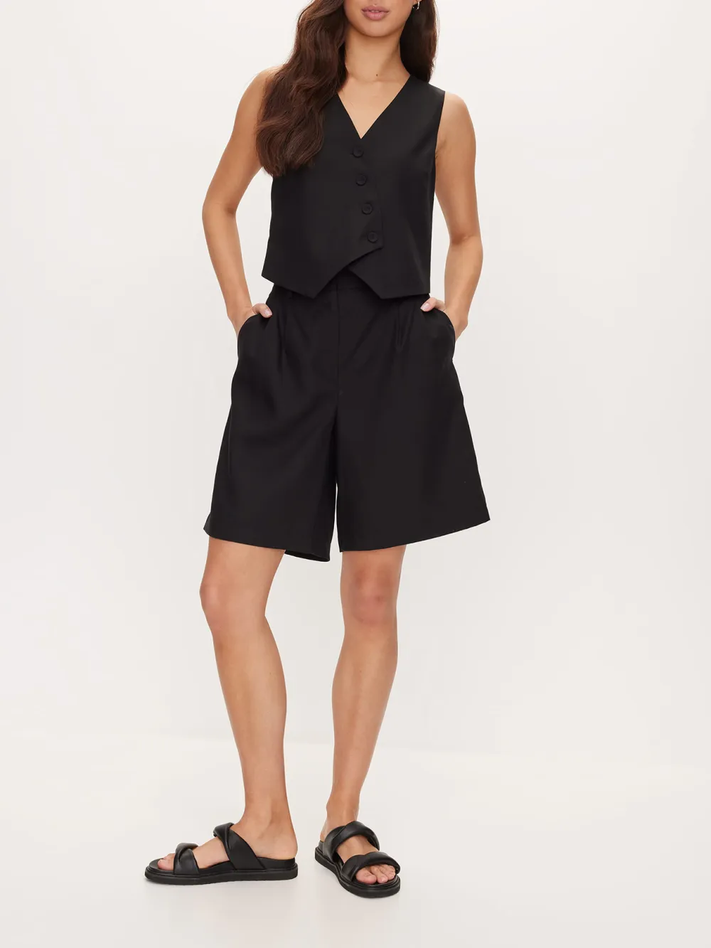 V-Neck Asymmetrical Vest