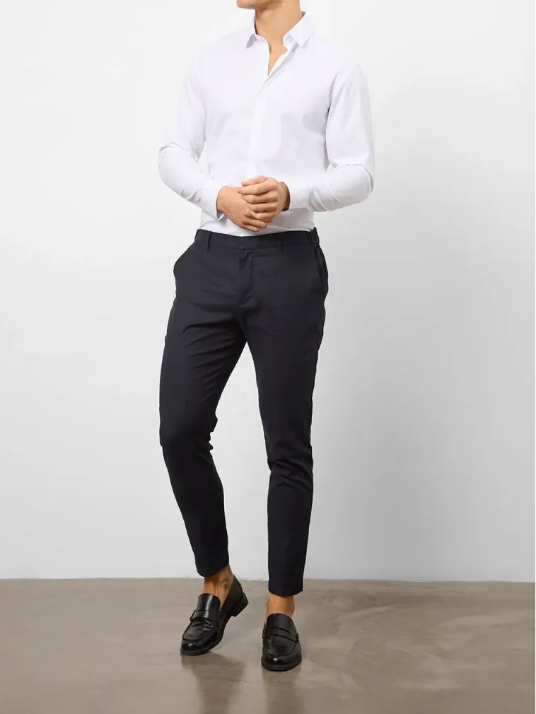 Navy Hight-End Comfortable Suit Trousers