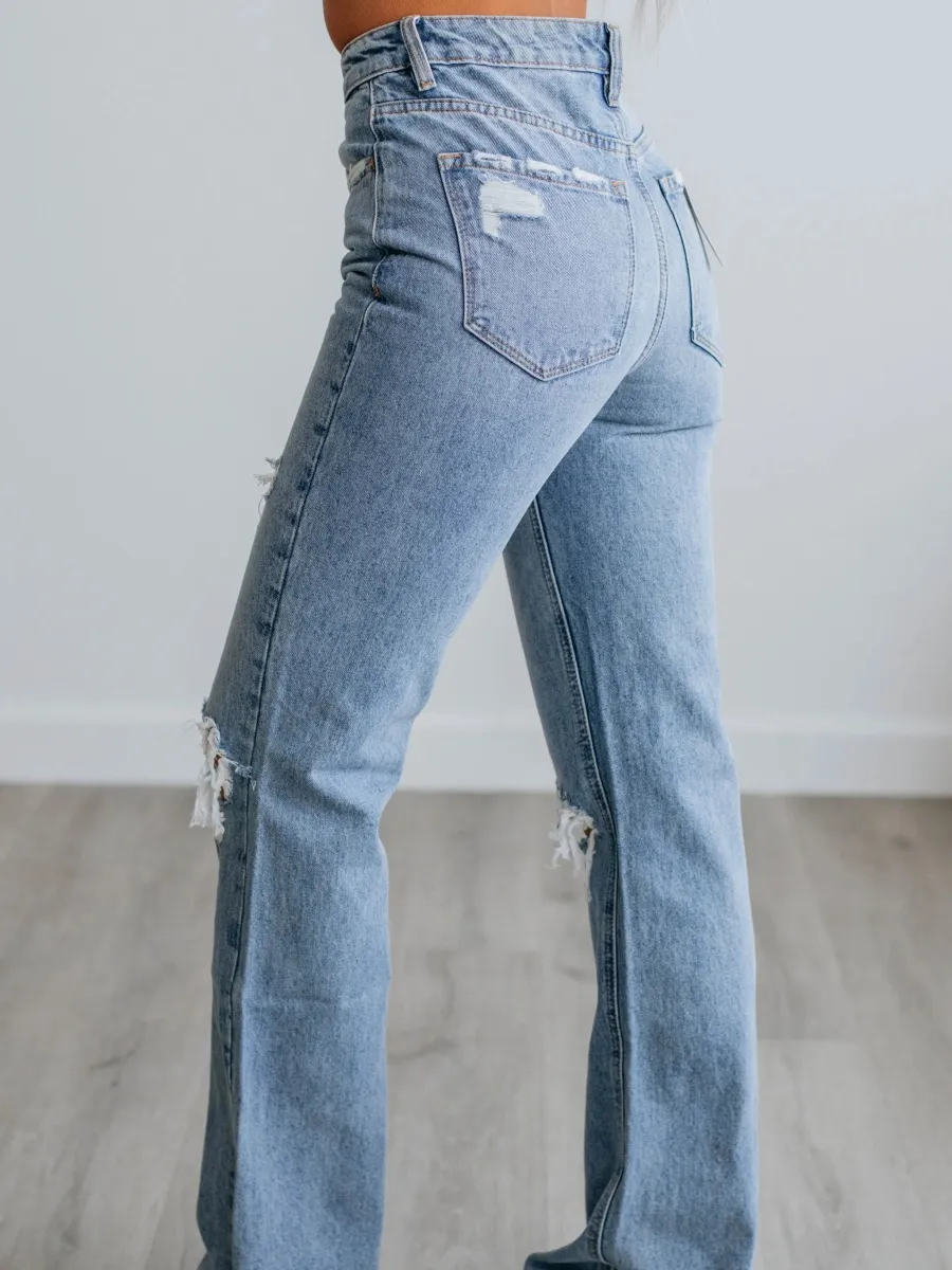 Vintage Ripped Flare Jeans