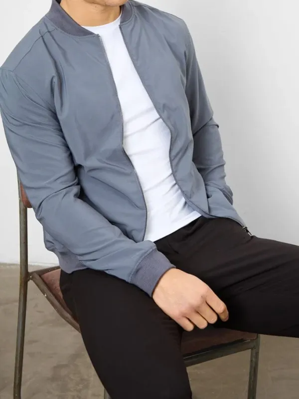 Graphite Daily Leisure Soft Bomber Jacket