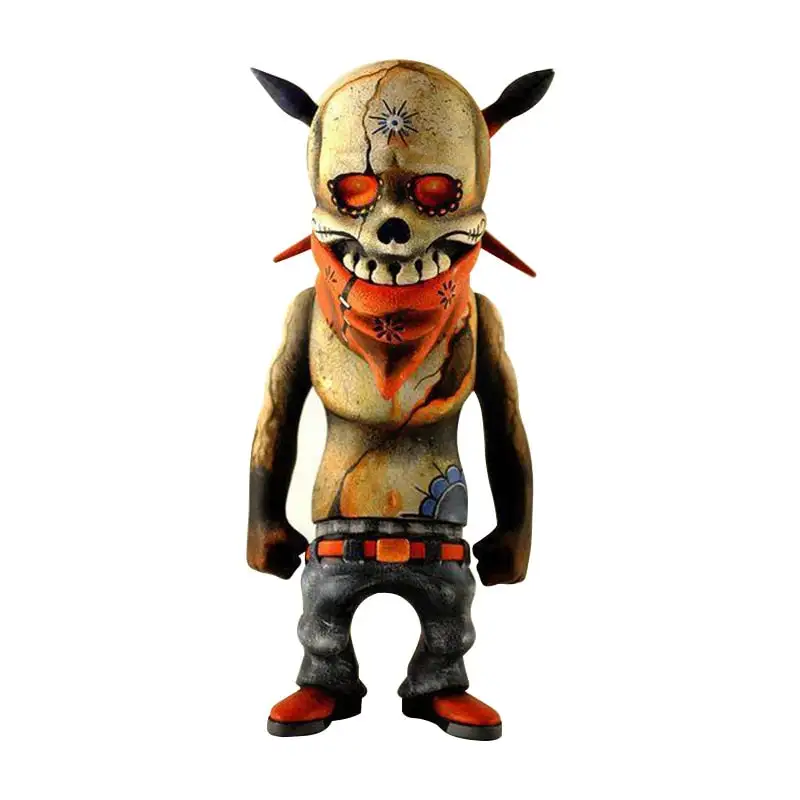 Resin Sculpture Figurine Rock Skull Doll Halloween Ornaments Home Desktop Decoration Statue Room Decoration Accessories