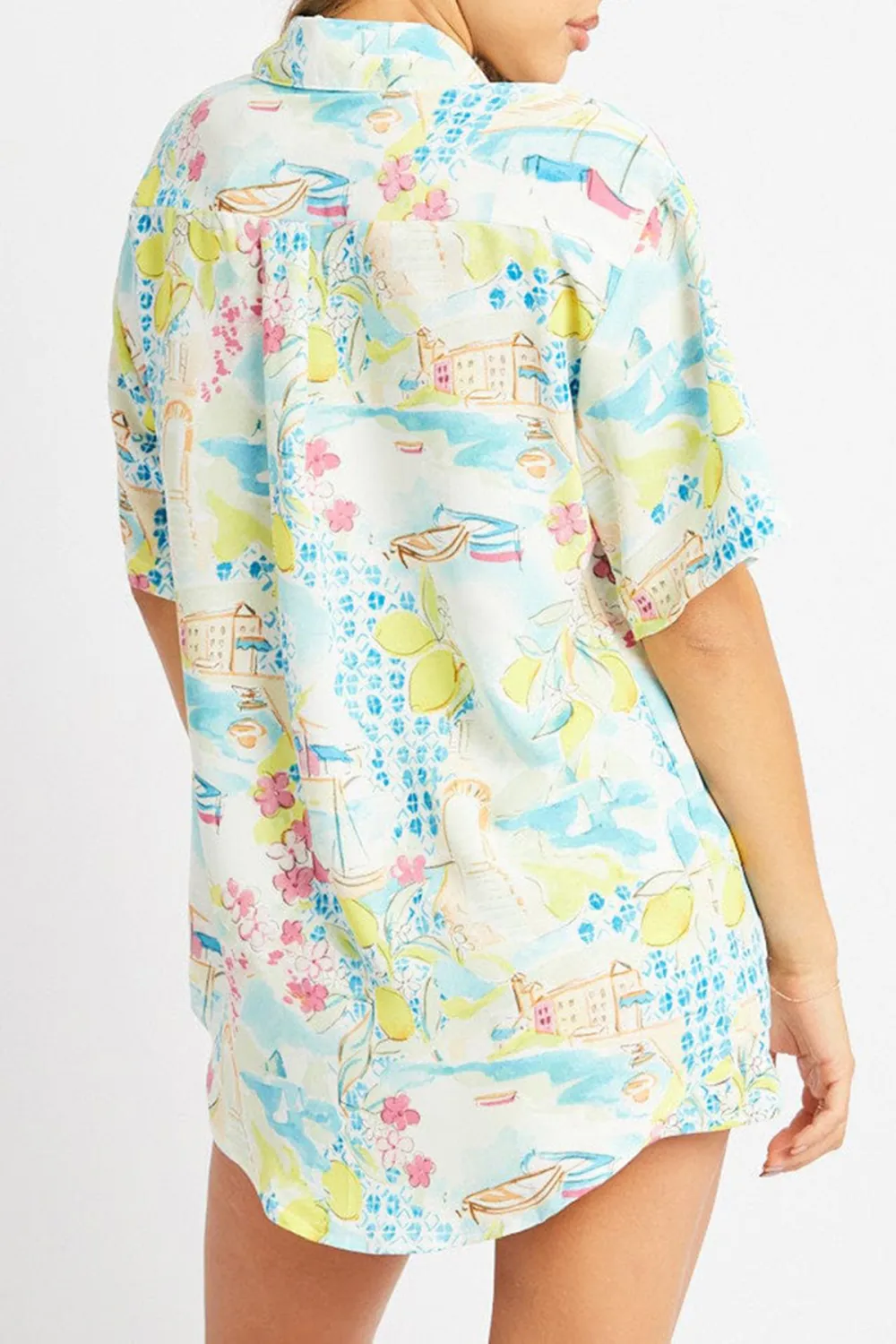 Multi Abstract Relaxed Shirt Short Sleeve