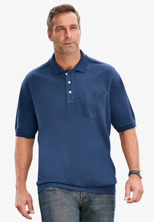 No Tuck Pocket Shrink-Less™ Cotton Polo Shirt