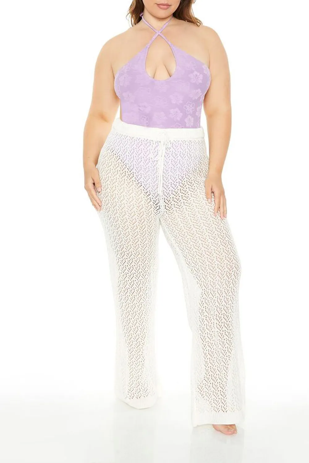 Plus Size Crochet Swim Cover-Up Pants