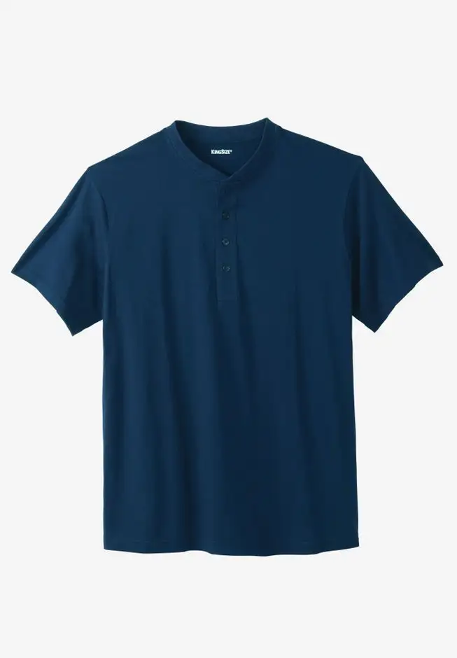 Shrink-Less Lightweight Henley T-Shirt