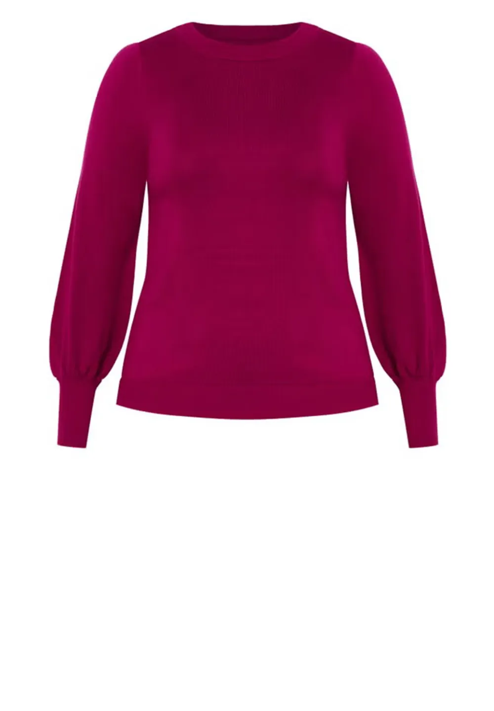 Solid Color Ribbed Cuff Sweater