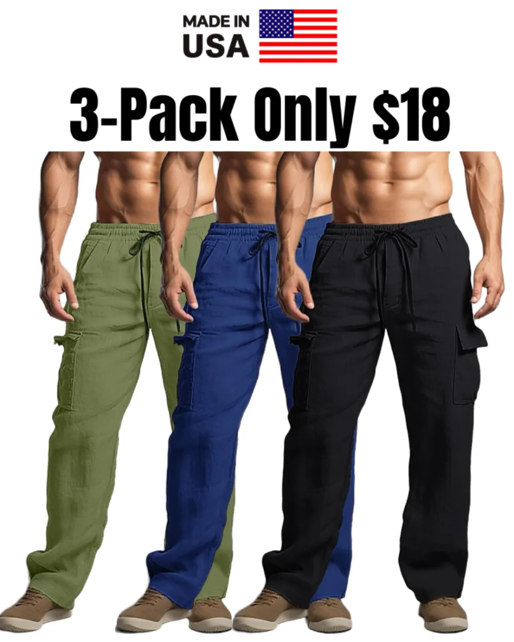 Men's Multi-Pocket Casual Cargo Trousers