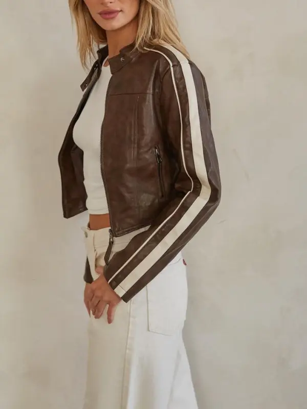 Riley Leather Cropped Jacket