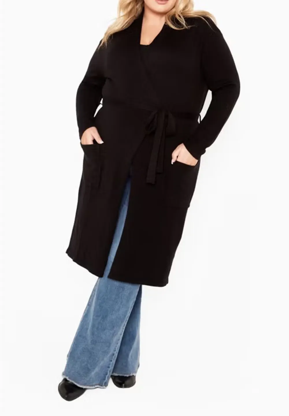 Medium To Long Solid Color Cardigan