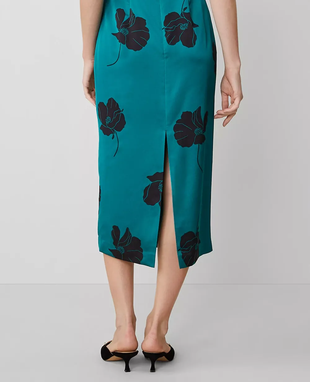 Floral Square Neck Column Maxi Dress