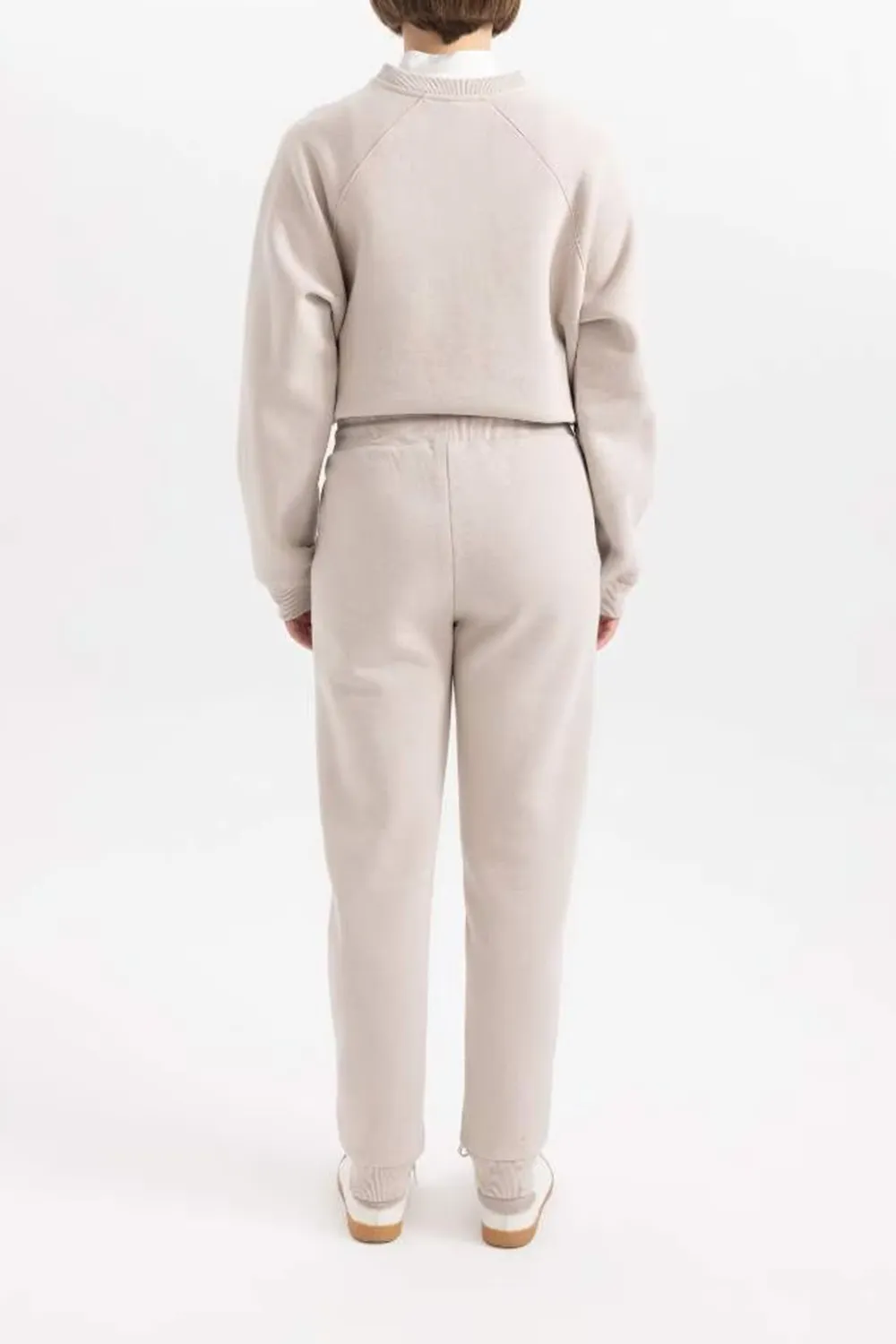 High-waisted Plain Long Pants