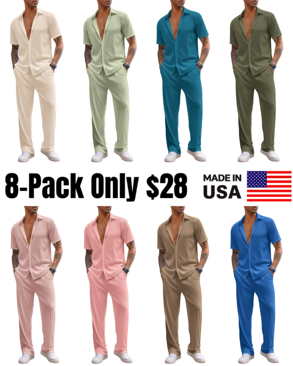 2-Piece Men's Casual Beach Outfit