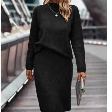 2-Piece Turtleneck Top and Skirt Set